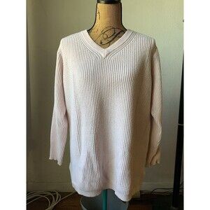 EVOLUTION BY CYRUS Sweater Cable Knit Girlie Pink Fisherman XL